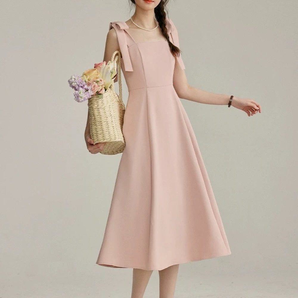 Elegant Pink Sleeveless Dress
